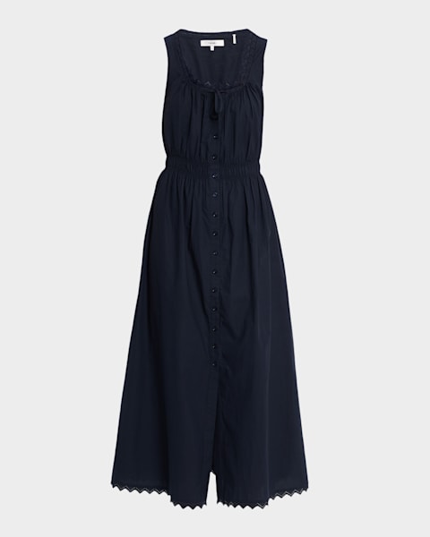 ワンピース argue LINEN TWILL ESSENTIAL DRESS ARGENT Marcy Sleeveless Linen Twill Midi Dress | Neiman Marcus
