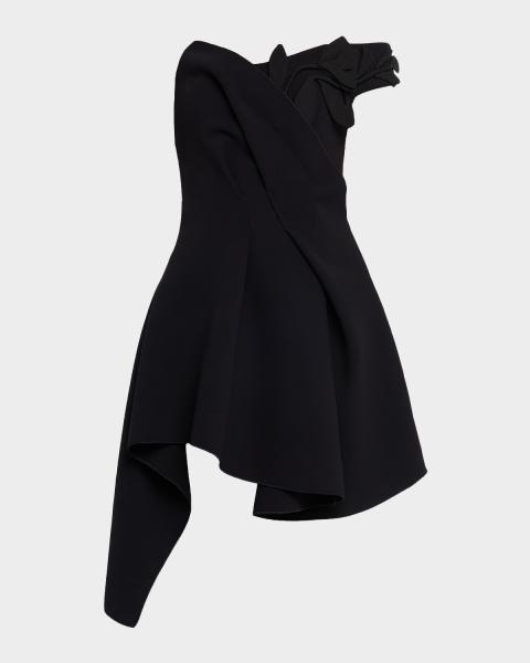 acler kadence long-sleeve petal appliqu mini dress Acler Kadence Mini Dress In Black & Ivory, Size 6 Au