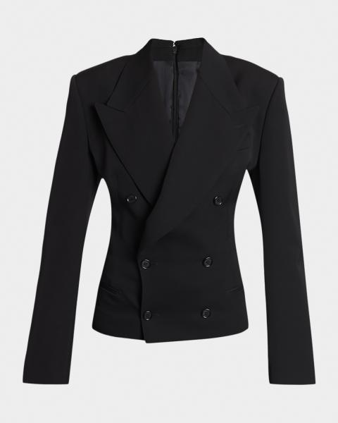 Eskandar Wide Longer-Back Mandarin Jacket (Long Length) | Neiman