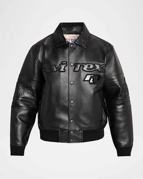 AVIREX Men's Icon Leather Bomber Jacket | Neiman Marcus