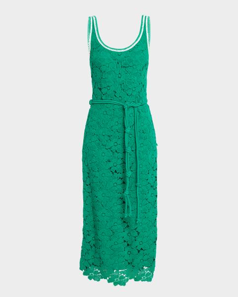 eloise striped rib-knit pleated midi dress Eloise Striped Rib-Knit Pleated Midi Dress