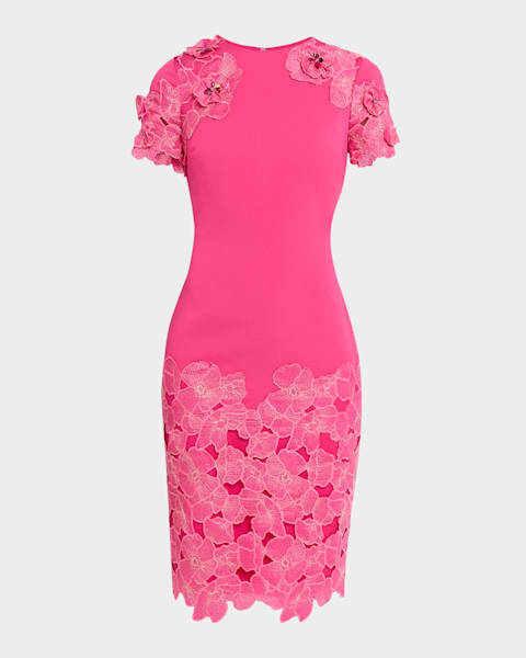 pink corset lace dress The Betty Dress in Begonia Pink Lace – V. Chapman main image 0