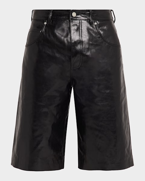 Hudson Men's 5-Pocket Leather Work Shorts | Neiman Marcus