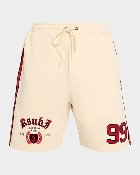 Loewe Men's Maxi-Anagram Washed Denim Shorts | Neiman Marcus