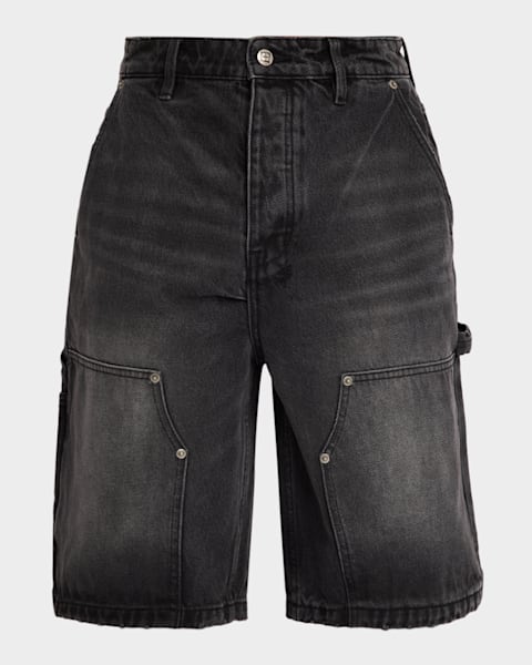 Hudson Men's Men's Black Denim Belted Carpenter Shorts | Neiman Marcus