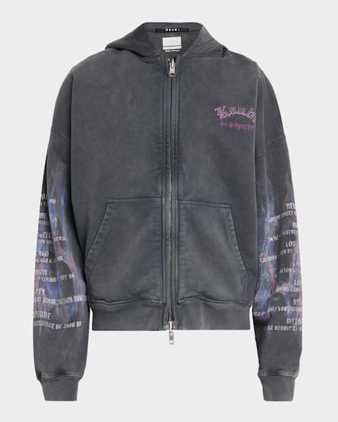 Ksubi Men's False Idols Ekcess Full-Zip Fleece Hoodie | Neiman Marcus