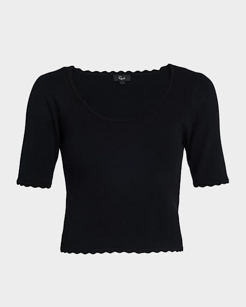 Chloe Lace V-Neck Ruffle Top | Neiman Marcus