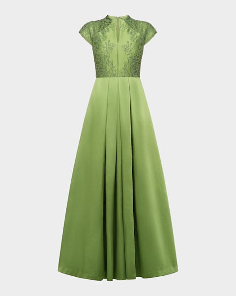 halston green dress Morgan