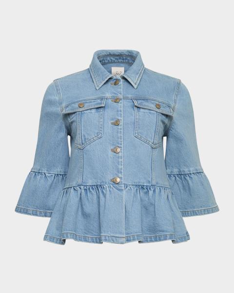 Cinq à Sept Anabella Short-Sleeve Zip-Front Jacket | Neiman Marcus