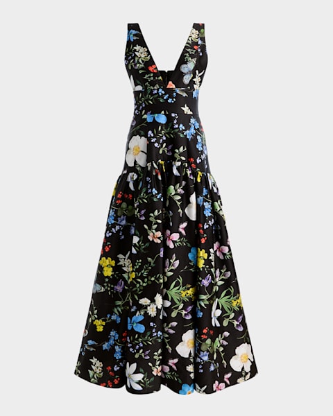 L'Agence Sutton Beaded-Strap Maxi Dress | Neiman Marcus