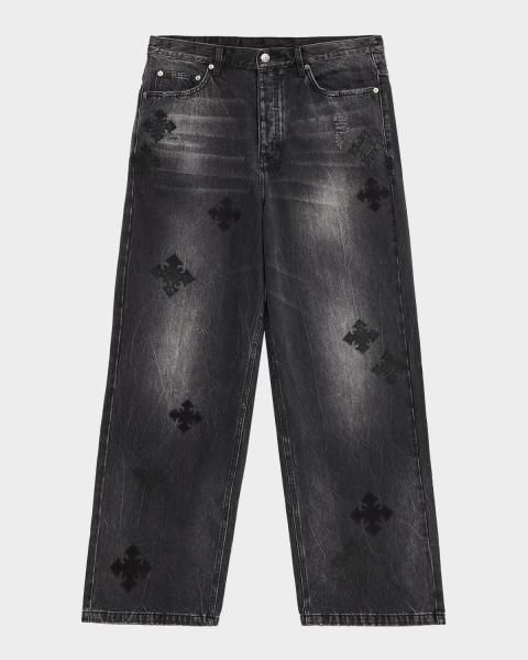 Versace Men's Medusa Stonewashed Jeans | Neiman Marcus