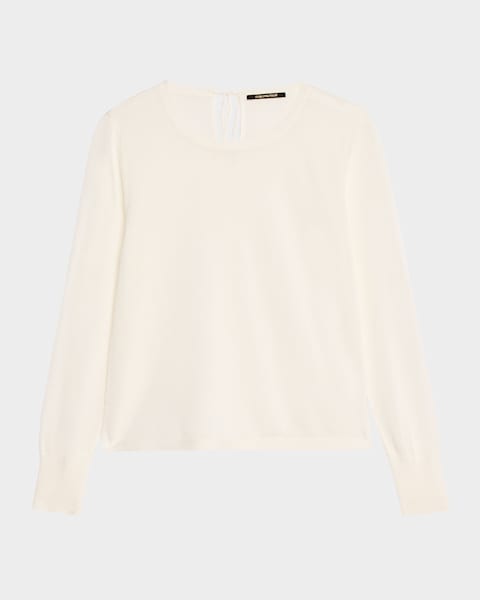 Prada V-Neck Cropped Cotton Sweater | Neiman Marcus