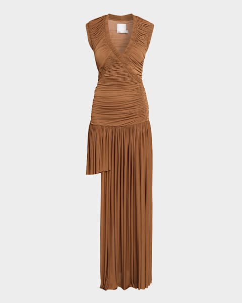 christopher esber bezel quartz halter dress Duo Bezel Quartz jersey maxi dress in green - Christopher Esber