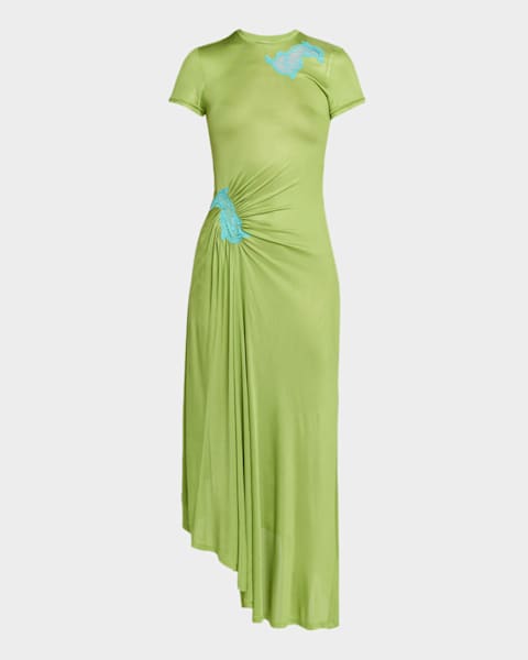 princess polly baby blue dress Christopher Esber White Asymmetric Arc Stone Midi Dress main image 0