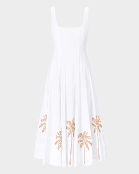 Veronica Beard Netia Strapless Embroidered Dress | Neiman Marcus