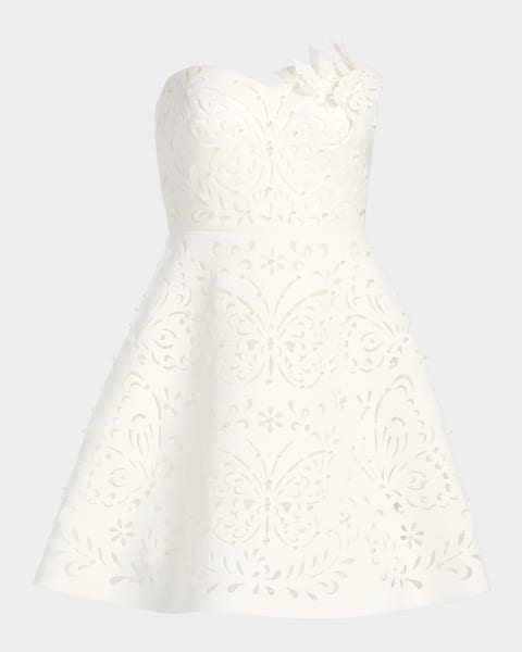 HELSI Ariana Strapless Floral Sequin Mini Dress | Neiman Marcus