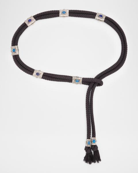 Chelsea Skinny Leather Belt with D-Rings | Neiman Marcus display picture 3