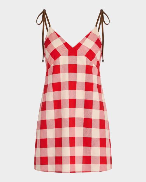 Cinq à Sept Zelda Gingham Midi Dress | Neiman Marcus