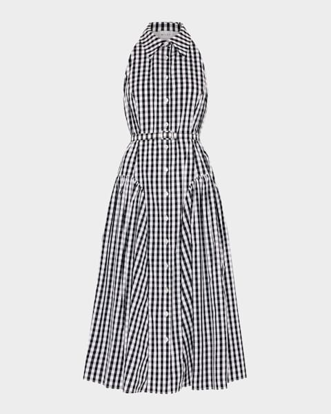 LESET Yoko Backless Halter Maxi Dress | Neiman Marcus