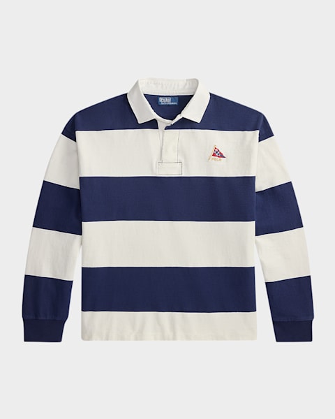Moncler Striped Short-Sleeve Polo | Neiman Marcus