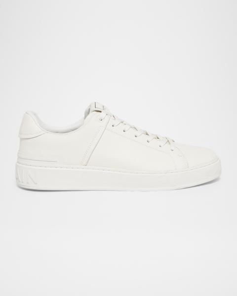 Balmain Men's B-Bold Suede & Neoprene Low-Top Sneakers | Neiman Marcus
