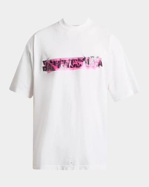 Balmain Men's Balmain Paris Logo Cotton T-Shirt | Neiman Marcus