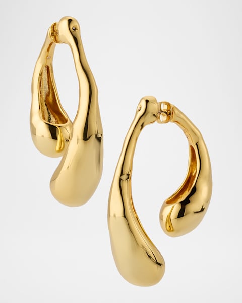 Anita Ko 18K Yellow Gold Bamboo Huggie Hoop Earrings | Neiman Marcus