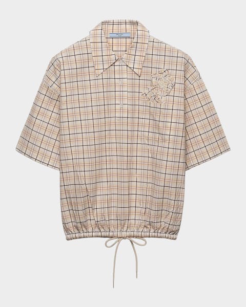 トップス PRADA Prada Sequin Embroidered Short-Sleeve Top | Neiman Marcus
