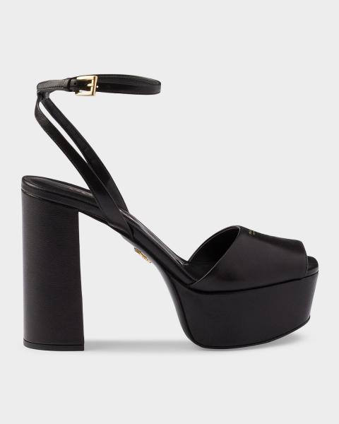 Prada Leather Mule Sandals | Neiman Marcus