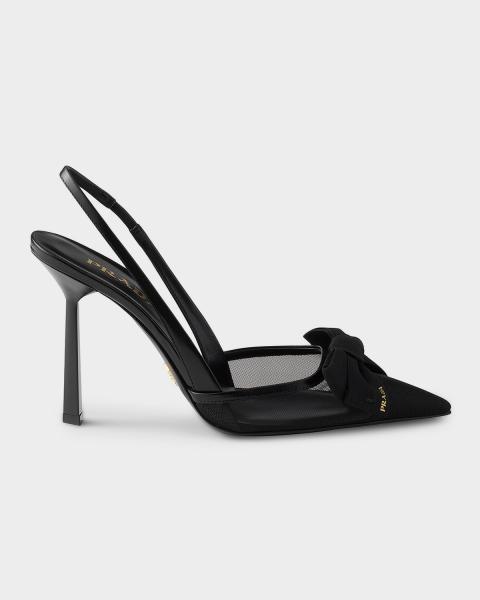 Gianvito Rossi Plexi Metal Cap-Toe Slingback Pumps | Neiman Marcus