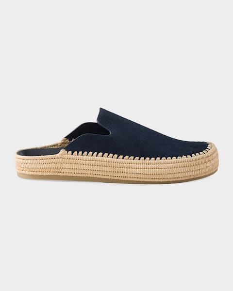 Prada Men's Shuffle Antiqued Leather Monk-Strap Mules with Fringe