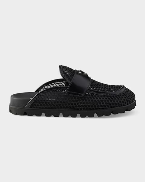 Prada 10mm Leather Mules | Neiman Marcus