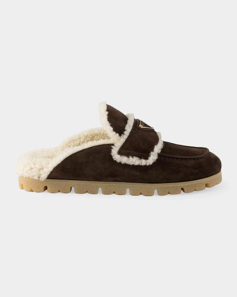 Prada 10mm Leather Mules | Neiman Marcus