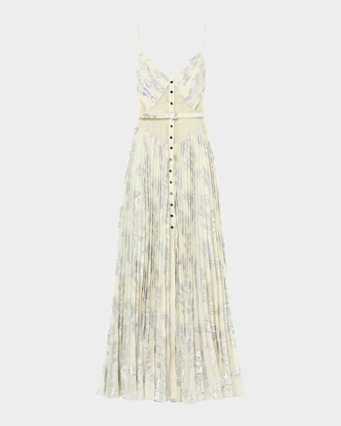 Milly Anna Grand Fleur Floral-Embroidered Maxi Dress | Neiman Marcus