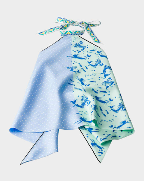 Prada Lips-Print Silk Twill Halter Top | Neiman Marcus