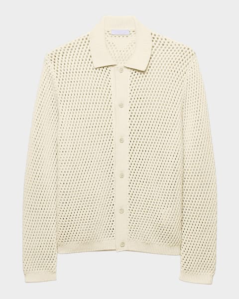 Prada Men's Cashmere Zip Cardigan | Neiman Marcus