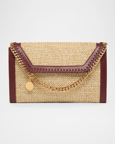 Stella McCartney Logo Crochet Raffia Pouch Bag | Neiman Marcus