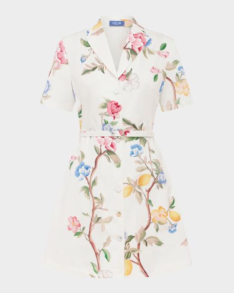 jasmine embroidered floral applique mini dress Elliatt Jasmine Floral Embroidered Lace Mini Dress In Blue Bronze - 30% Off