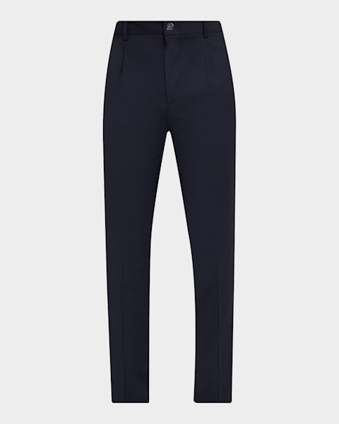 Theory Men's Curtis Drawstring Motion Wool Pants | Neiman Marcus