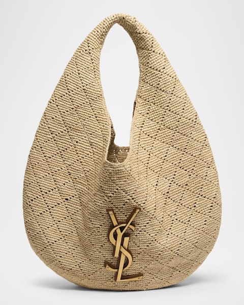Chloe Summer Banana East-West Raffia Tote Bag | Neiman Marcus