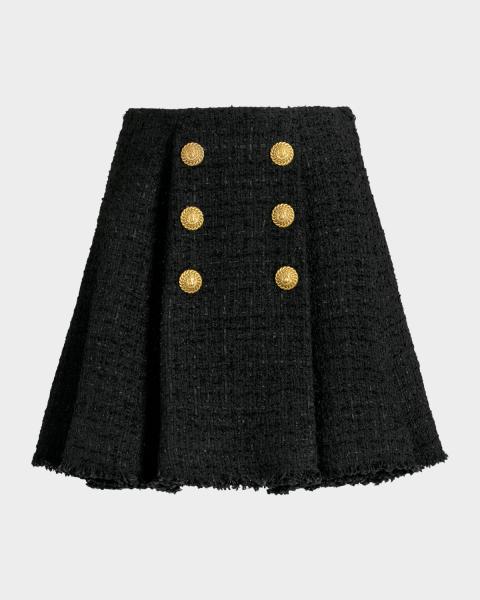 ALICE + OLIVIA Emilie Embellished Tweed Mini Skort | Neiman Marcus