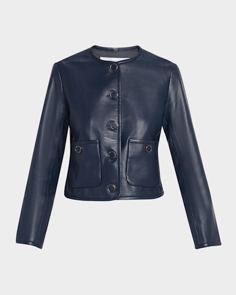 Emporio Armani Single-Button Leather Jacket | Neiman Marcus