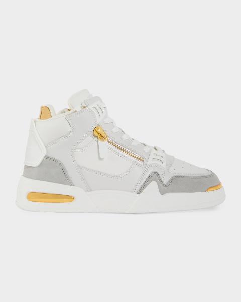 Giuseppe Zanotti Men's London Double-Zip Leather Low-Top Sneakers