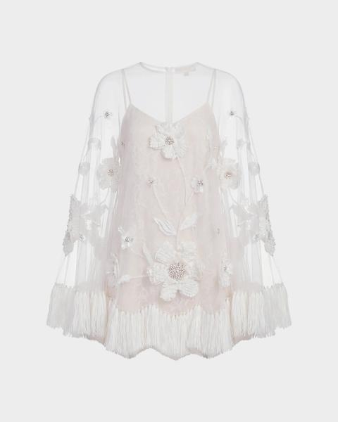 blue and white casual dresses Women's Allover Floral Print Shirred Butterfly Sleeve Ruffle Trim Dress Dress for Women (Color : White, Size : X-Large) : Clothing, Shoes & Jewelry a side zip closure Swatch:#b9dbe5 Length:Knee - 45