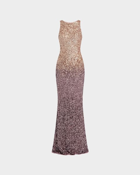 dress the population ombre sequin dress Dress The Population 'Andi' ~ Navy Rose Ombr Sequins Fit & Flare Dress M  NEW