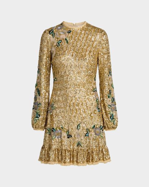 ALICE + OLIVIA Katia Sequined Strapless Mini Dress