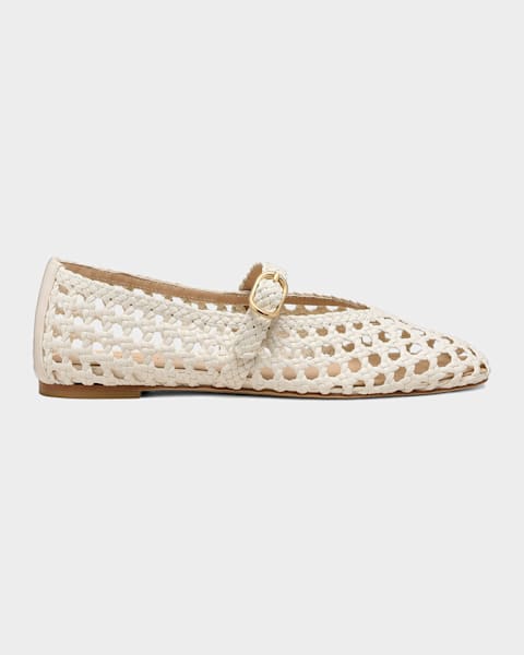 バレエシューズ PRADA CROCHET BALLET FLAT LOAFERS Striped crochet ballet flats in multicoloured - Prada | Mytheresa