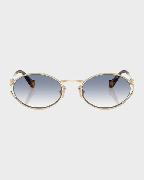Miu Miu MU 54YS 80 Rimless Titanium Wrap Sunglasses | Neiman Marcus