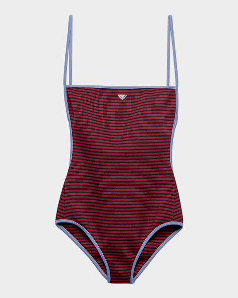 PRADA スイムウェア Prada Rhinestone Jersey One-Piece Swimsuit | Neiman Marcus