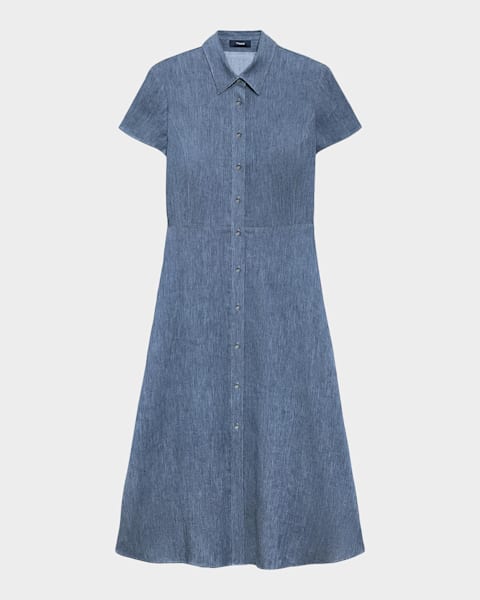 flared dress in admiral crepe Flared Dress in Admiral Crepe | Women's Elegant Work Dress